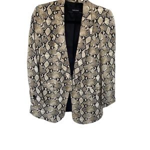 Zara snakeskin print tan cream black work career blazer. Size XS